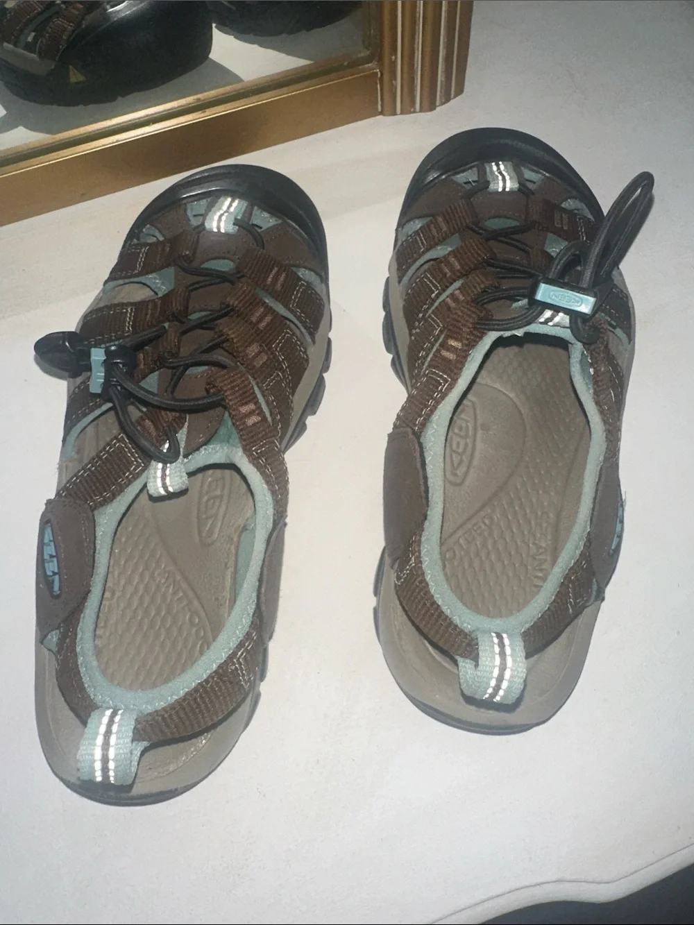 KEEN Waterproof Sport Sandals Brown Blue Women’s Size 8